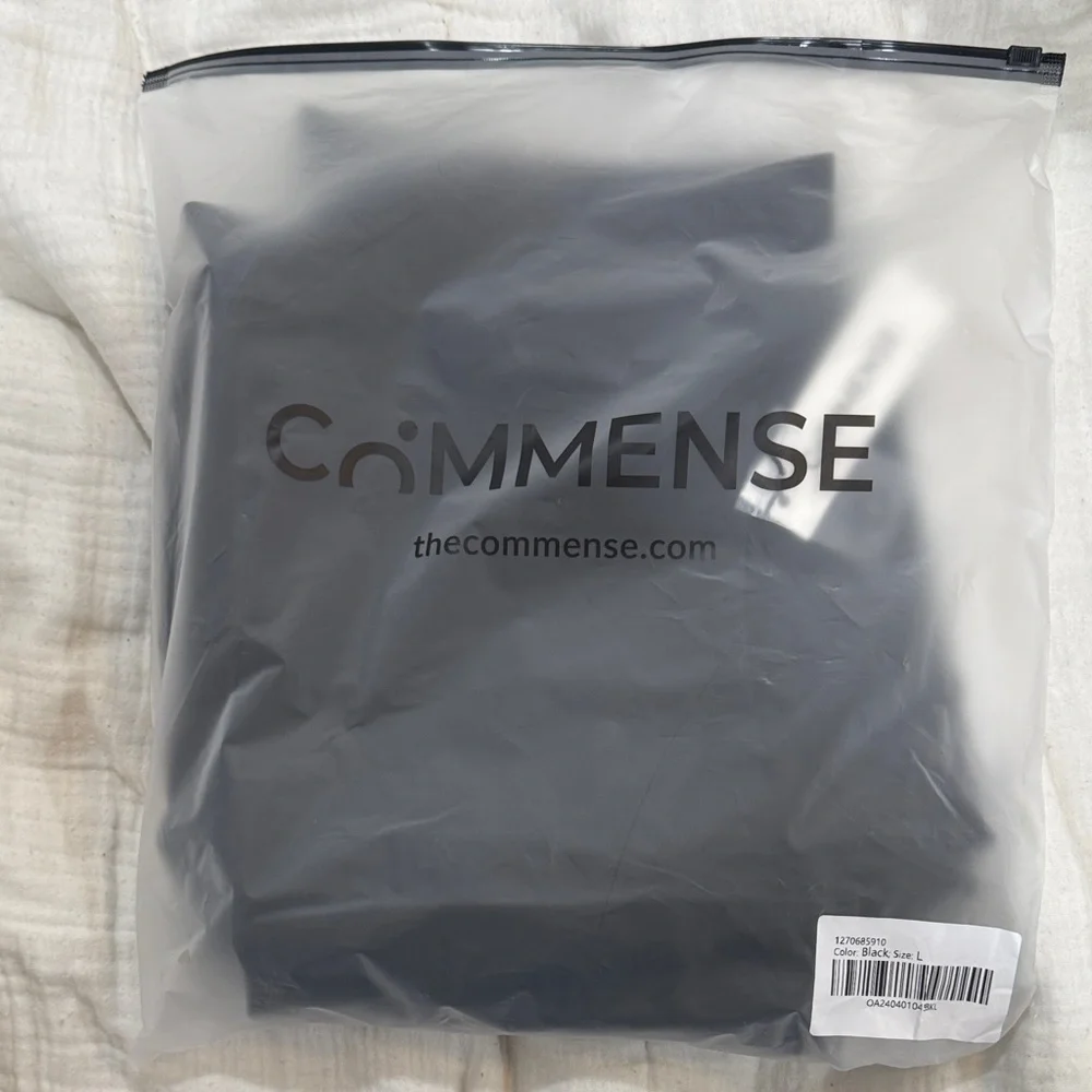 Commense Black Asymmetric Wide-Leg Pant Set - Picture 4 of 5